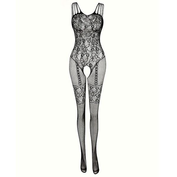 Эротическое боди-сетка с узором и открытой зоной, цельный bodystocking 49 фото